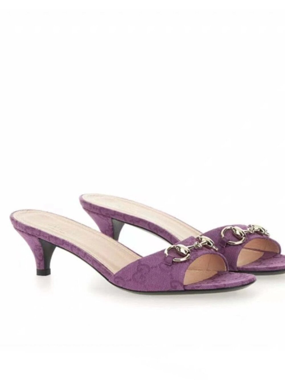 NEW Gucci Horsebit GG Canvas Sandals Size 38